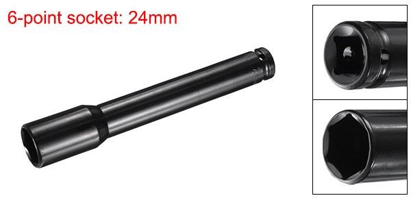 Deep Impact Socket 1/2" Drive 24mm Metric 6 Point Socket 200mm Extra Long