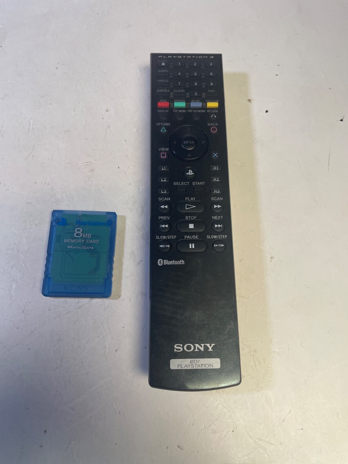 PS3 TV Remote and PS2 Memory Card UNTESTED