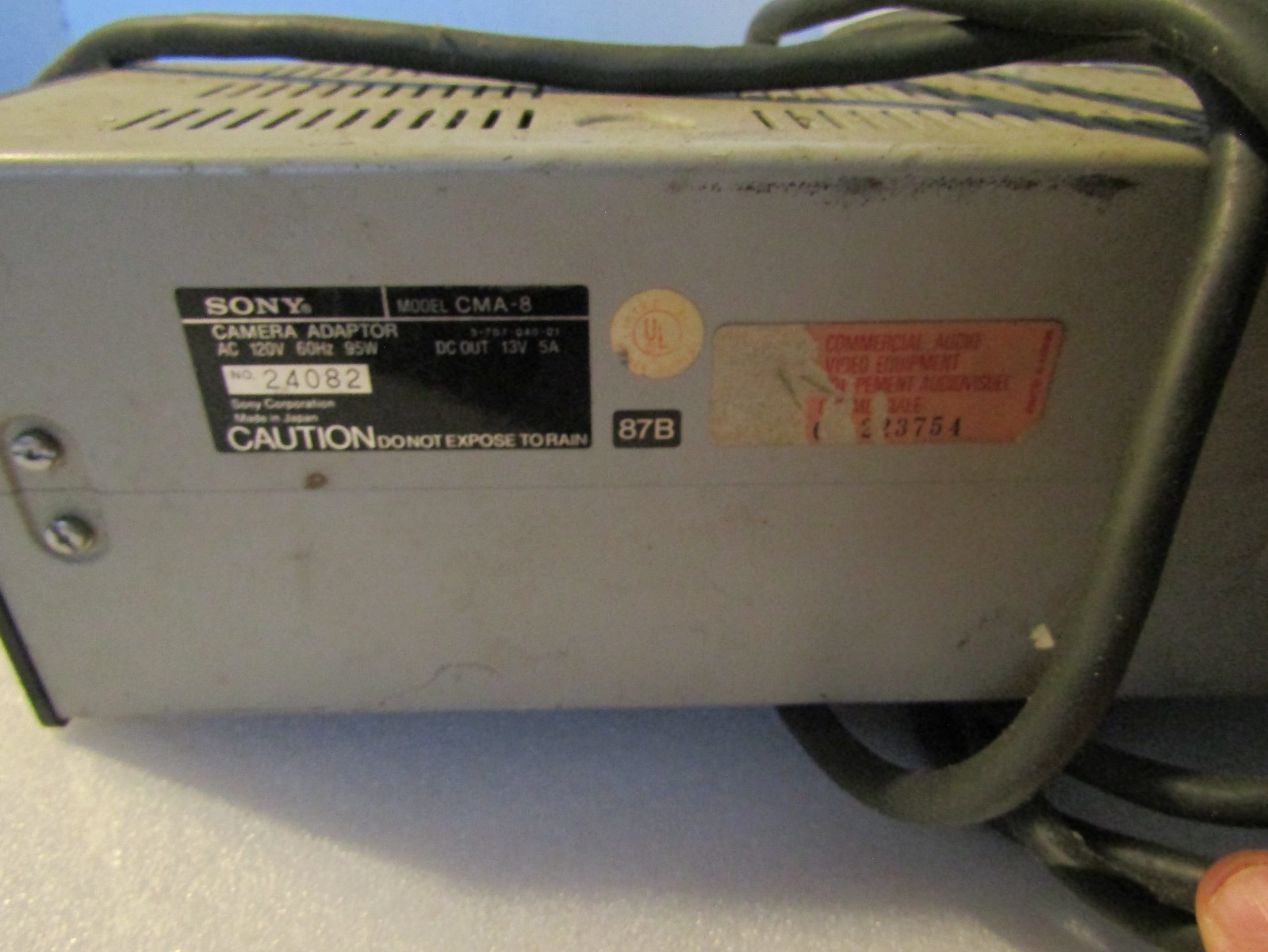 Vintage Sony CMA-8A Professional Camera Adapter and Power Supply Unit