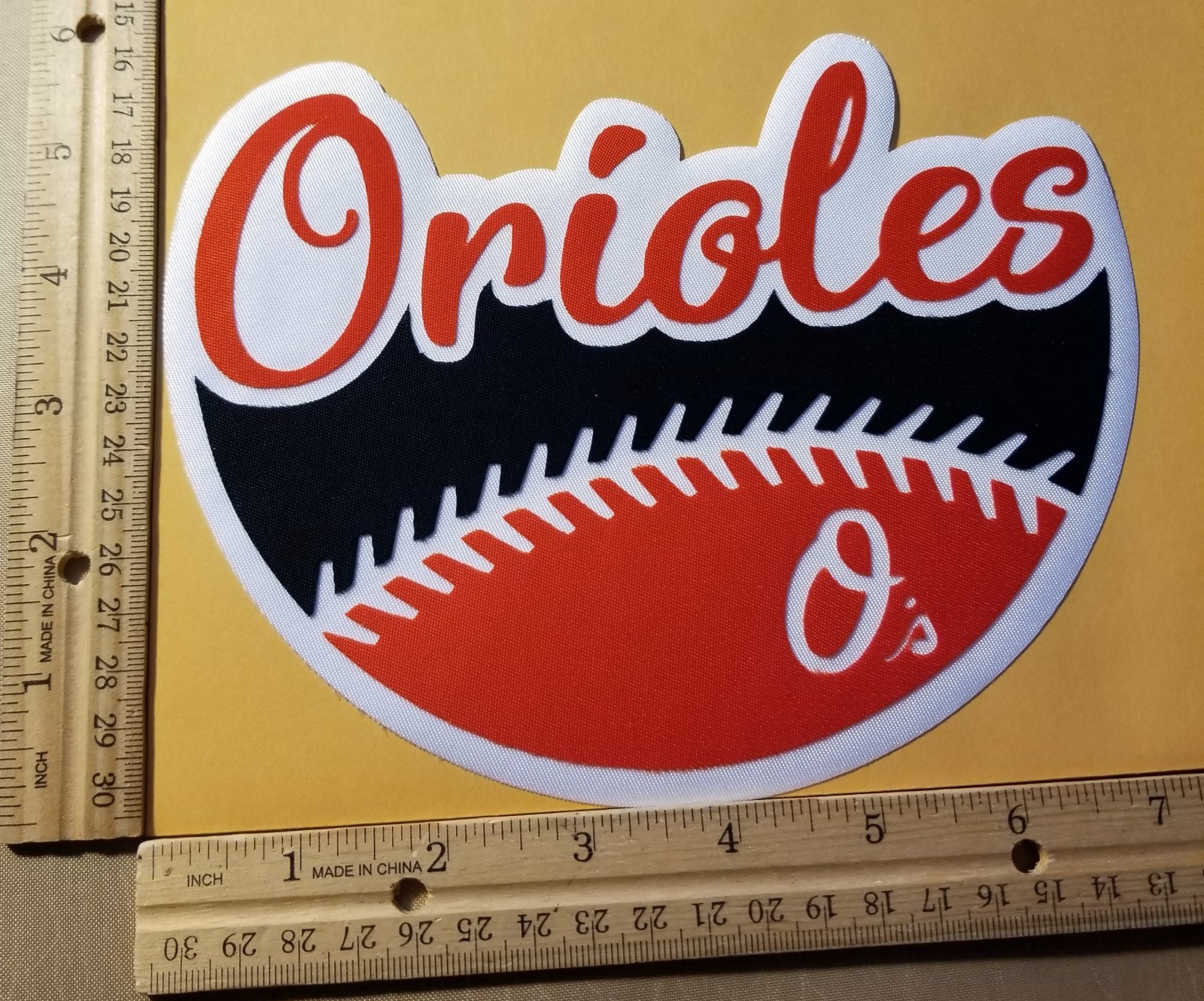 HUGE BALTIMORE ORIOLES IRON-ON PATCH - 6" x 7.5"