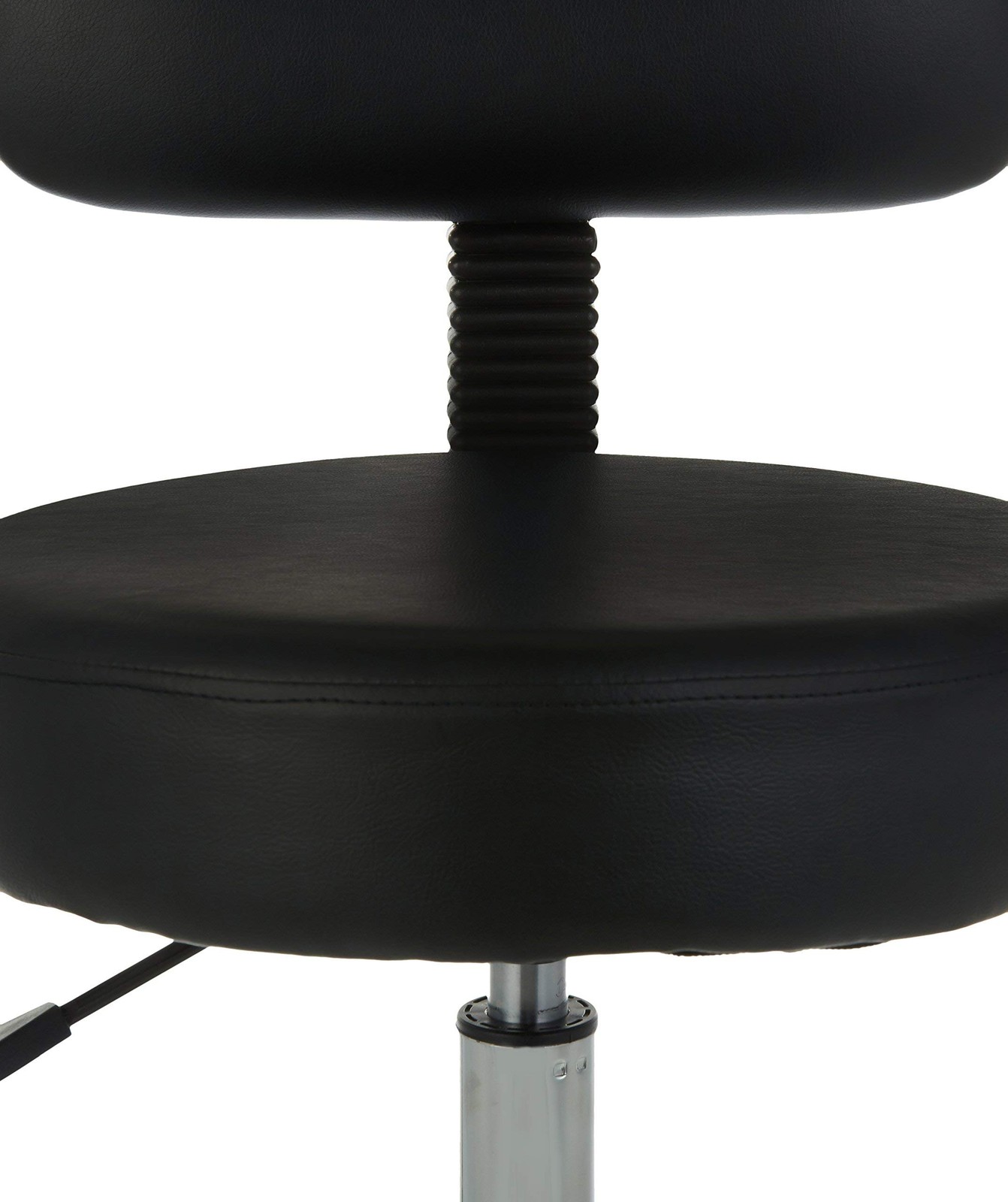 Amazon Basics Drafting Spa Bar Stool w/ Back Support & Wheels - Black