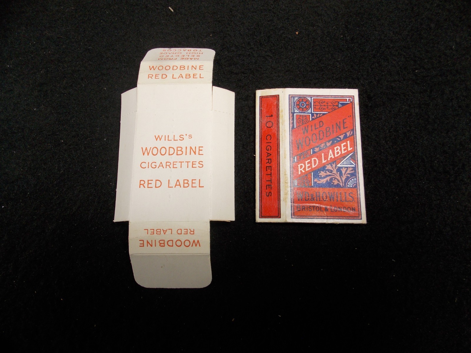 Vintage Wills Wild Woodbine Red Label Empty Cigarette Packet Box