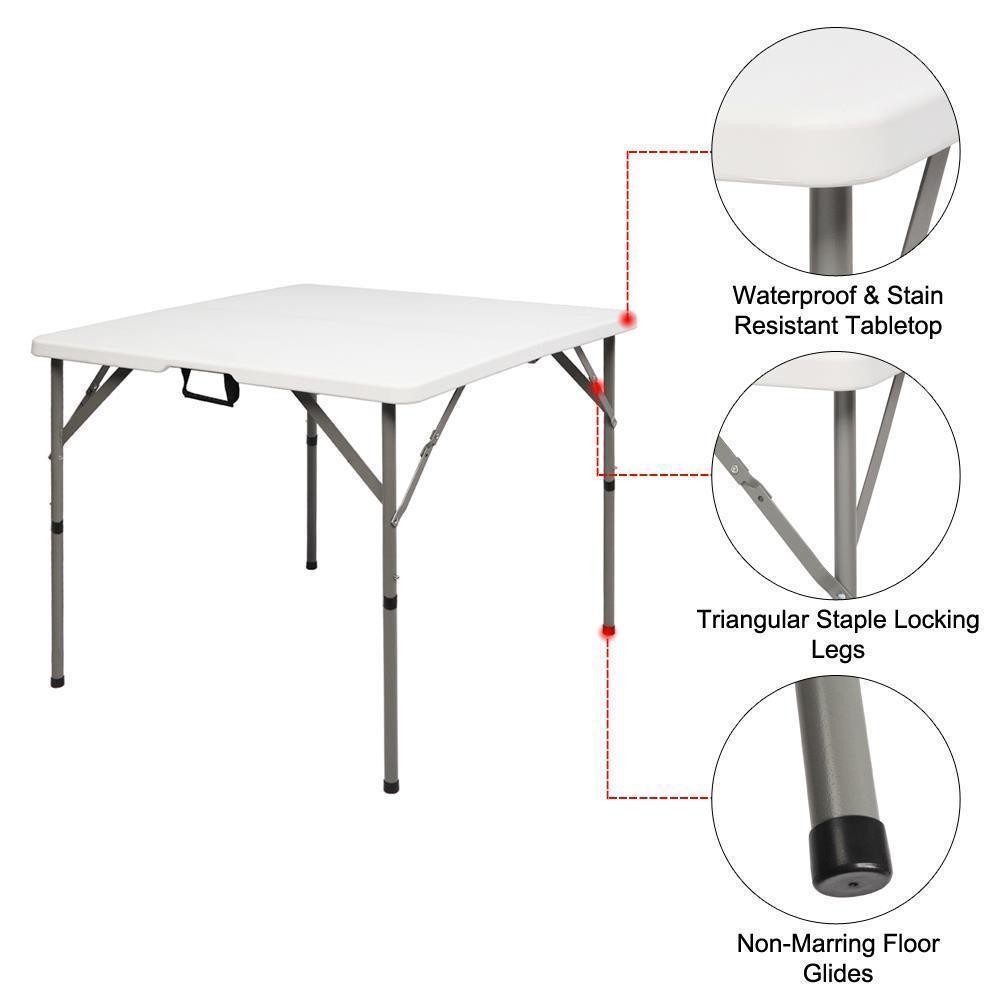 34" Protable Foldable Square Table Camping Hiking Picnic Kitchen Dining Tables
