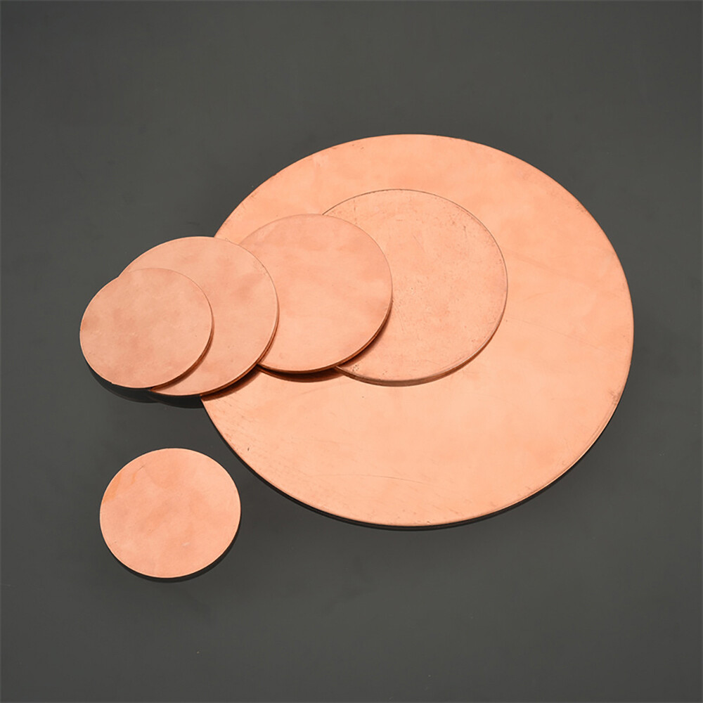 Solid Round Copper Sheet Pure Cu Plate Blanks Metal Discs 10-200mm Thick 0.5-5mm