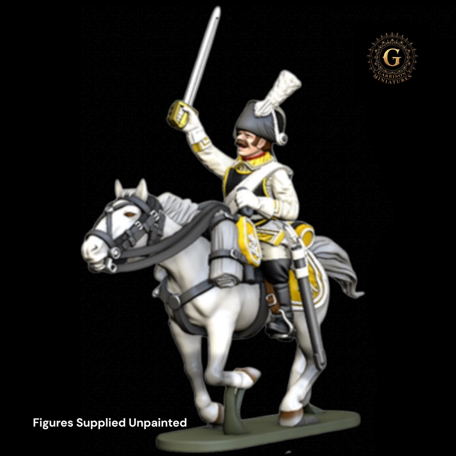 Napoleonic 28mm Saxony Cuirassiers Advancing X3 UNPAINTED 28mm 1/56 Wargames