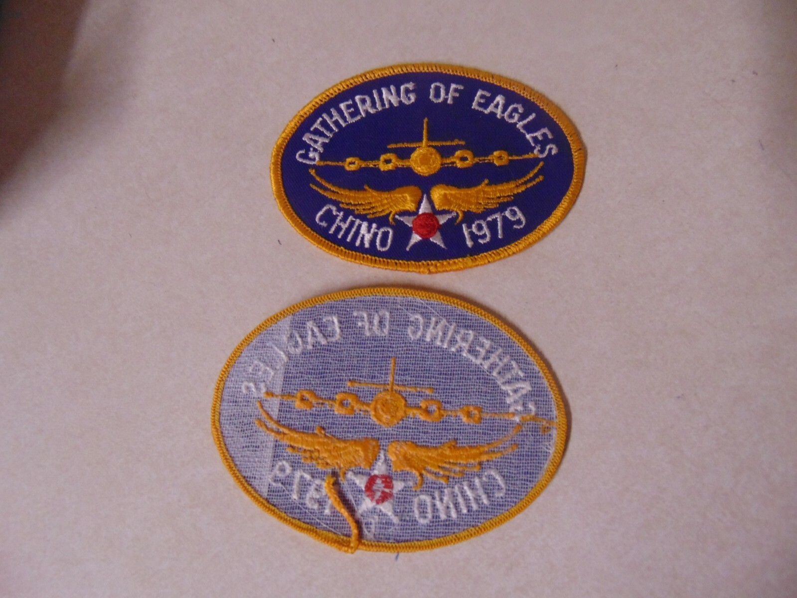 VINTAGE MILITARY PATCH SEW ON OLDER US AIR FORCE GATHERING OF EAGLES CHINO 1979