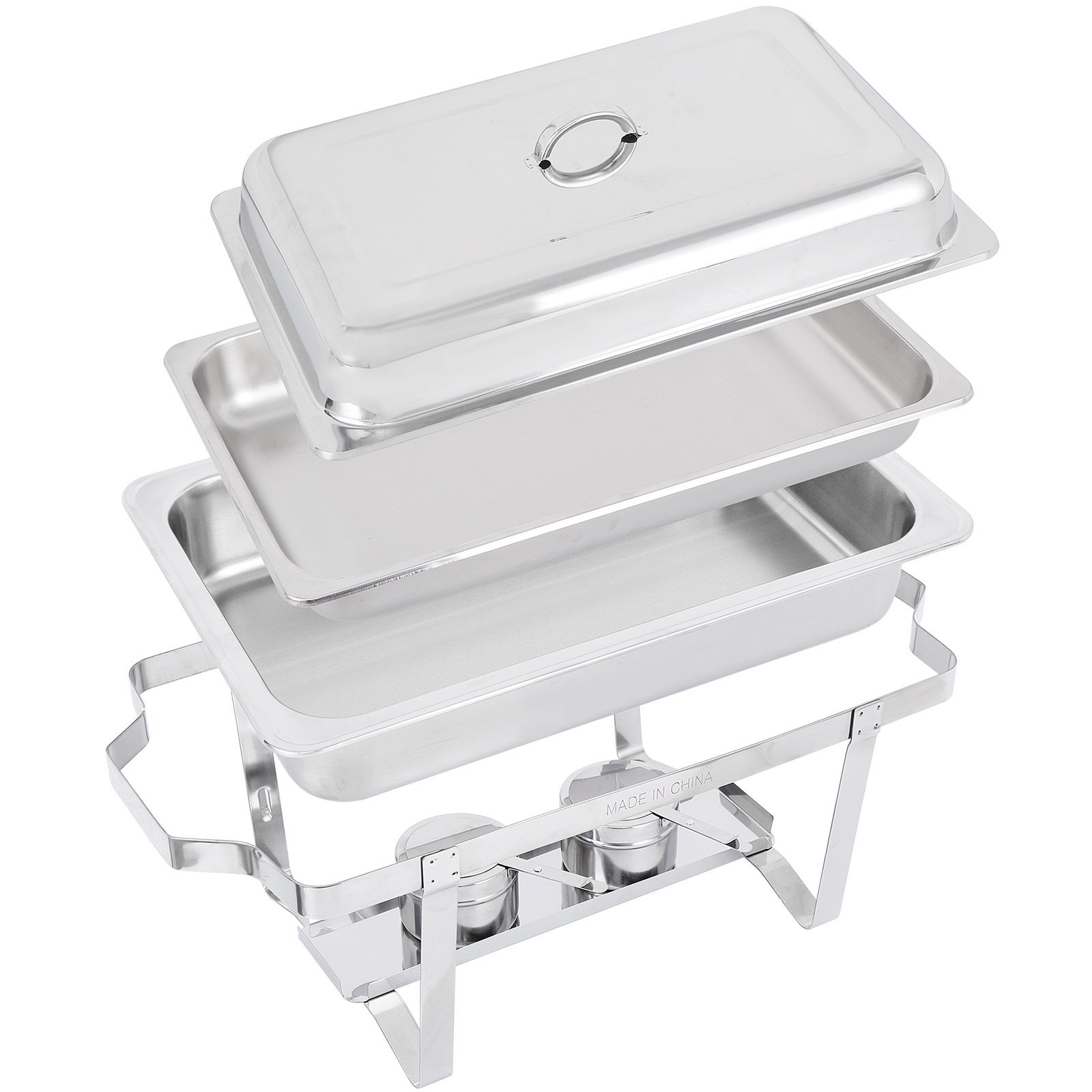 8Pack Stainless Steel Rectangular Chafing Dish Full Size Buffet Catering 8 Quart