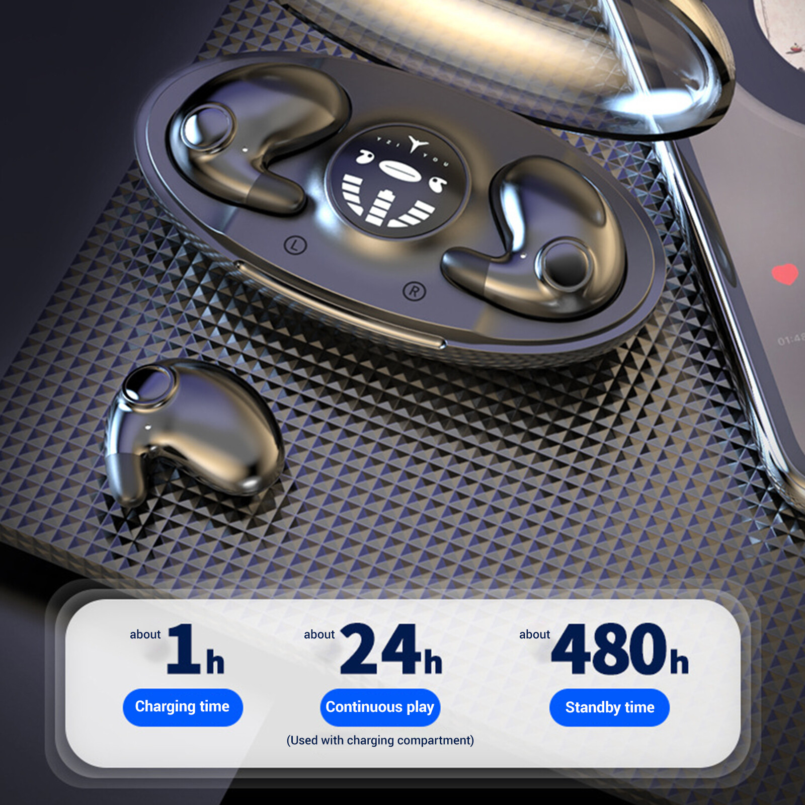 Wireless Sleep Earbuds, Comfortable Invisible Mini Sleeping Headphones, Running