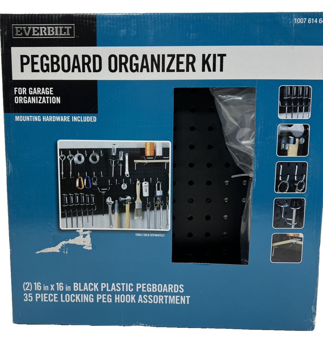 Everbilt Garage Storage Pegboard Organizer Kit 32 x 16 w 35 Assorted Peg Hooks
