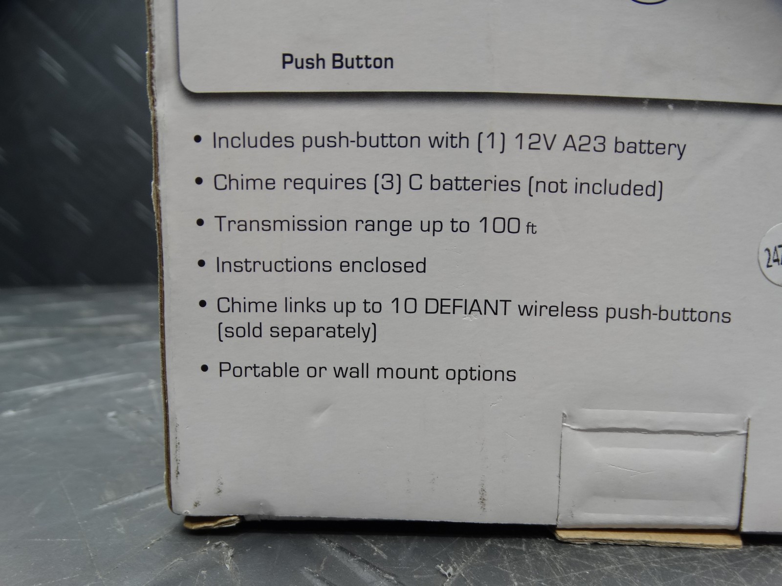Defiant Wireless Doorbell Kit Chime & Push Button 18000315