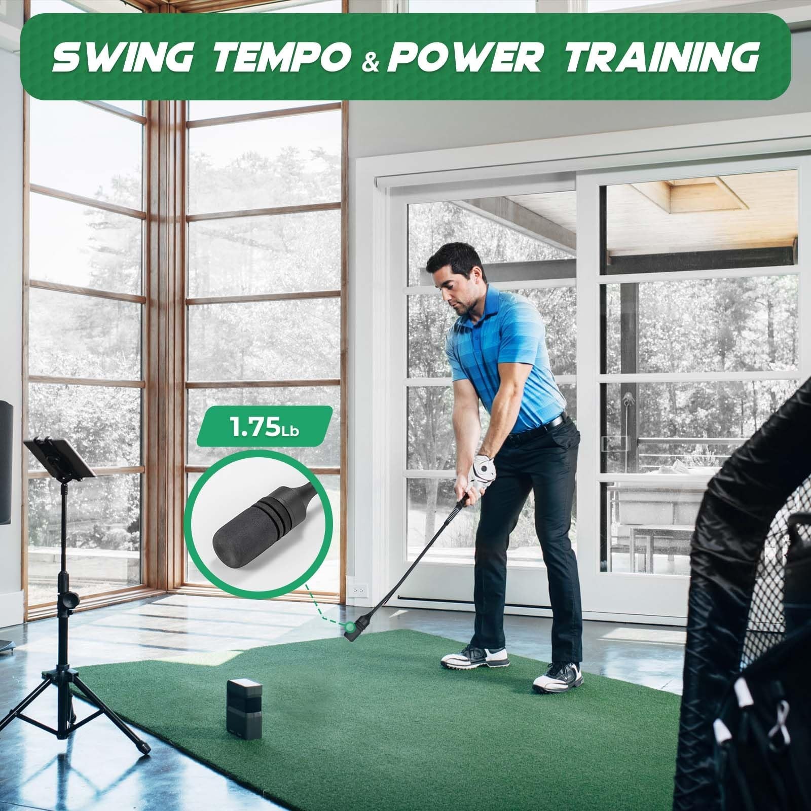 Golf Swing Trainer - Click Stick Golf Trainer for Golf Tempo Practice, Weight...