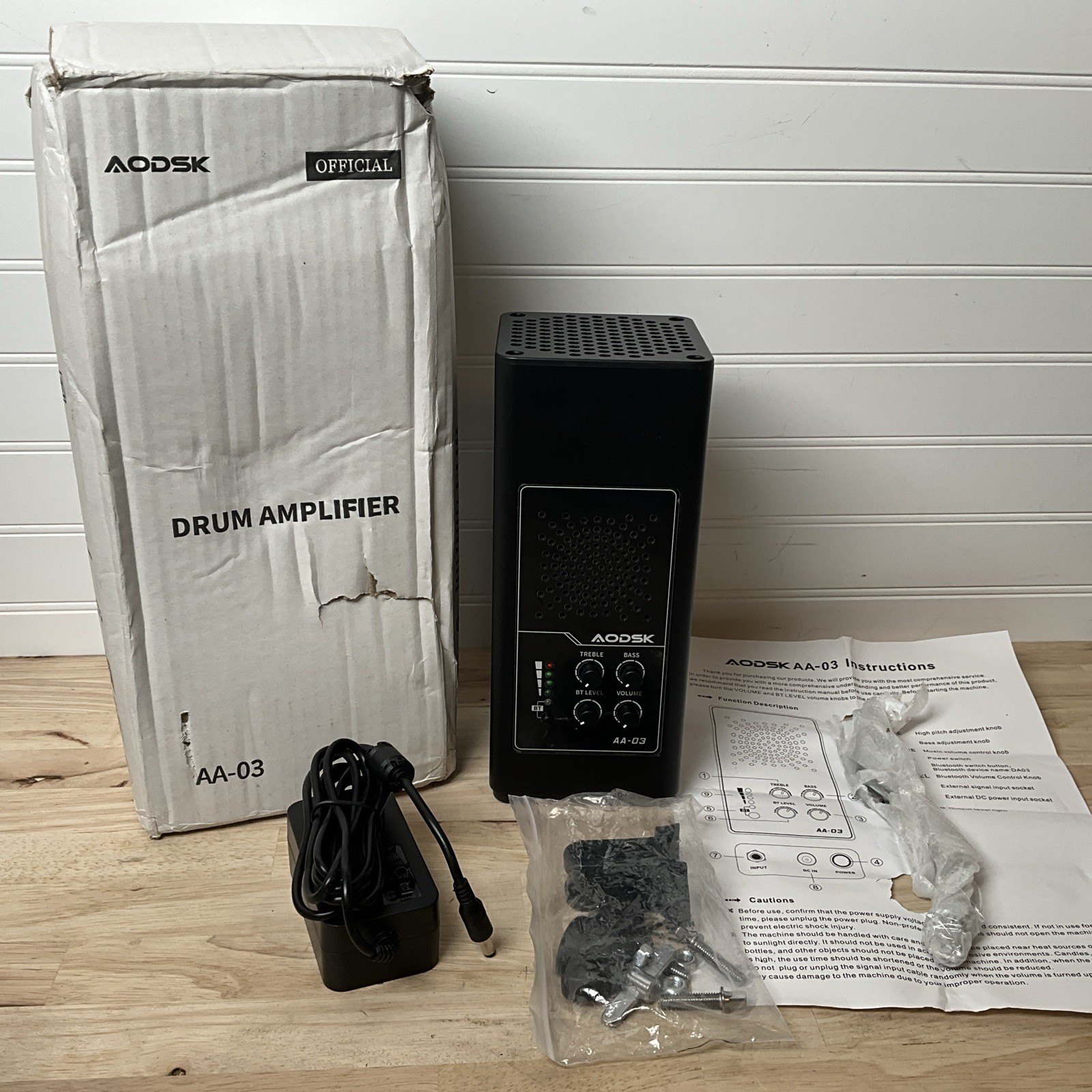 AODSK AA-03 20W Bluetooth Electronic Drum Amplifier W/ Treble/Bass Adjustment