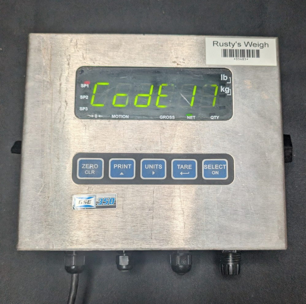 GSE Scale Systems Model 350 200350-00010 Code 17 As-IS