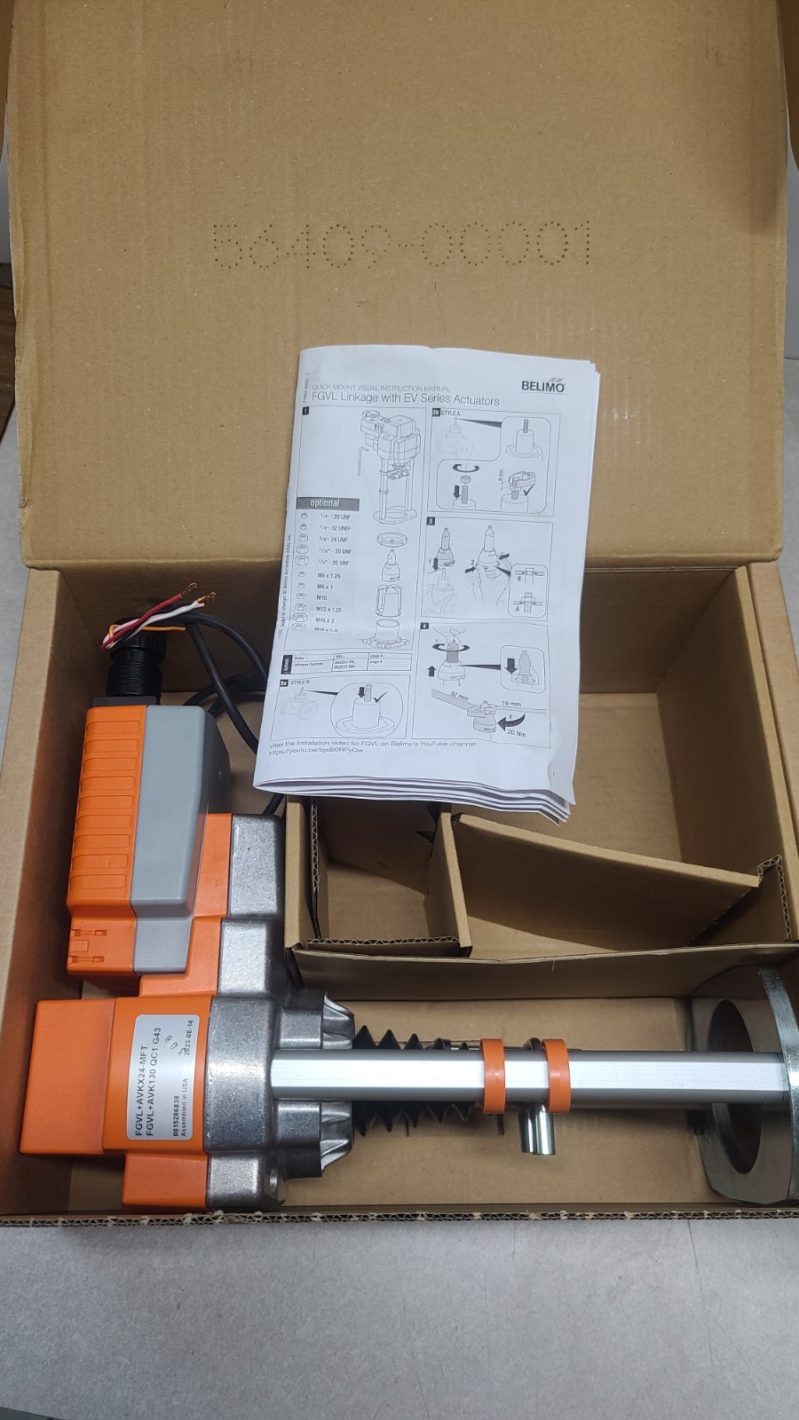 Belimo FGVL+AVKX24-MFT  Programmable Valve Actuator with Fail Safe 24V