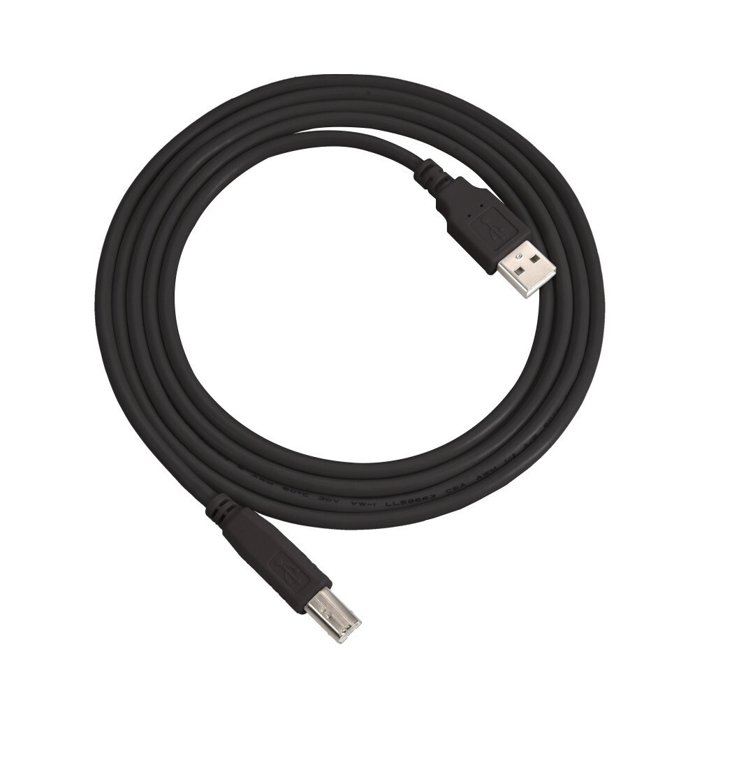2 x Black 6ft USB 2.0 A Male to B Male 28/26 AWG Printer Cable