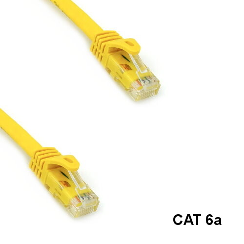 KNTK Yellow 2ft Cat6a UTP Patch Cable 24AWG Panel Router Ethernet RJ45 Network