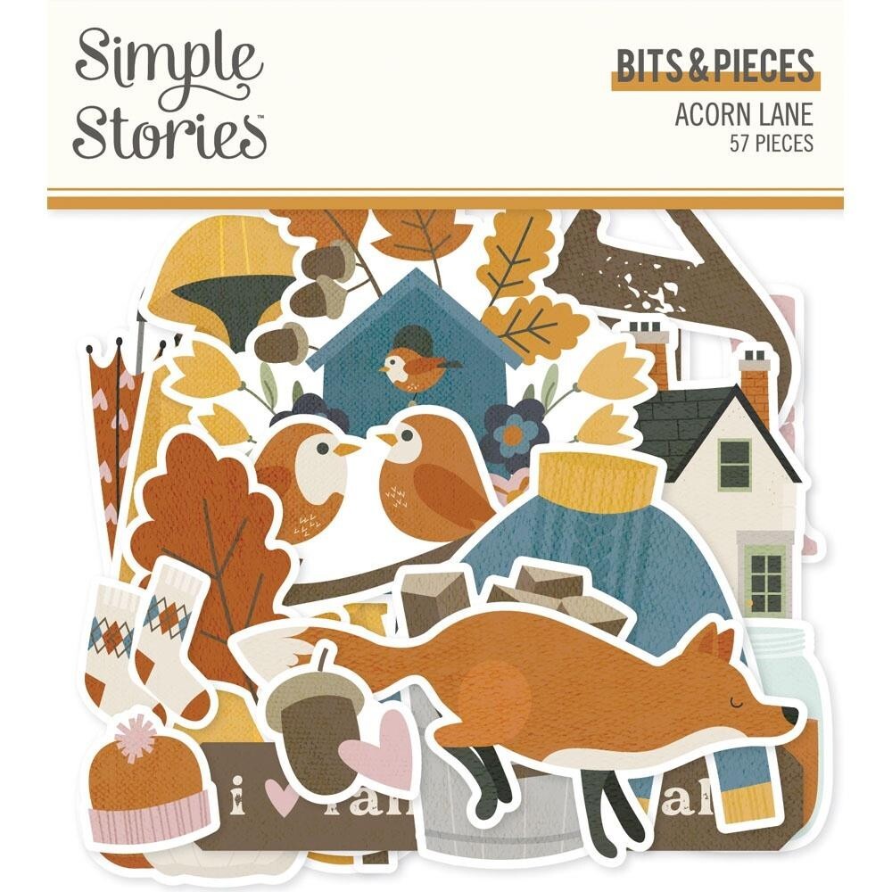 Crafts SS Bits Pieces Acorn Lane Fall Fox Cozy Autumn Home Leaves Birds Sweater