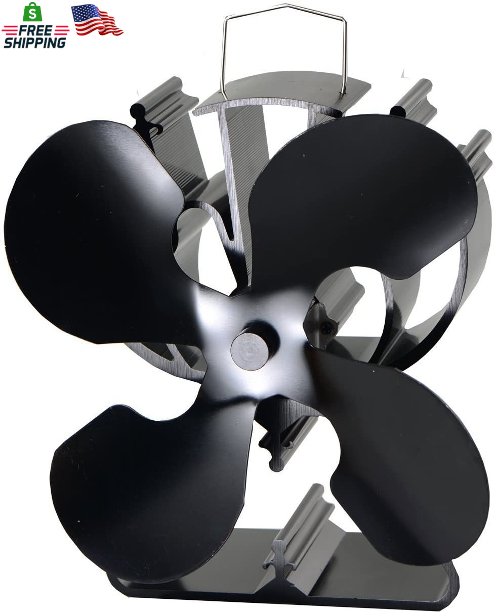 VODA Wood Stove Fan Heat Powered Fireplace Fan No Electric, Heat Activated Therm