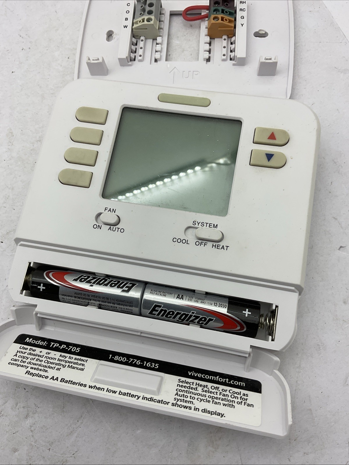 OEM VIVE TP-P-705 Digital Programmable Thermostat White Fast Free Shipping
