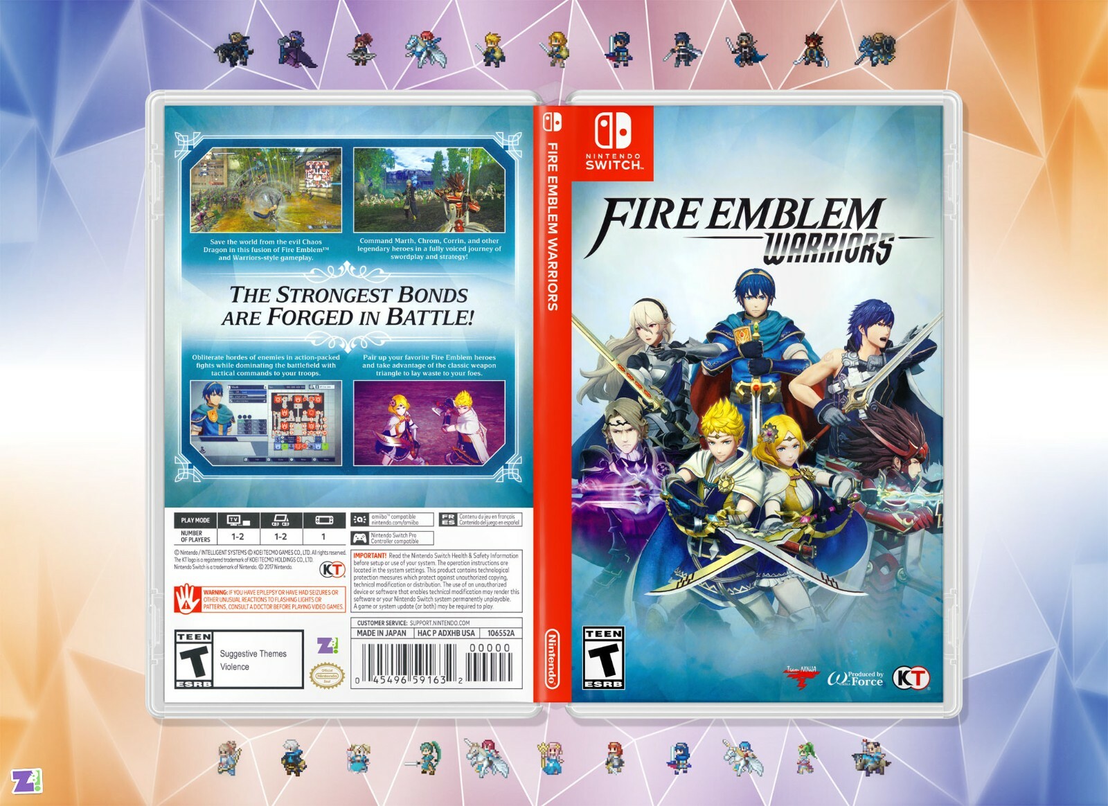Fire Emblem Warriors Cover Art: Replacement Insert & Case for Nintendo Switch
