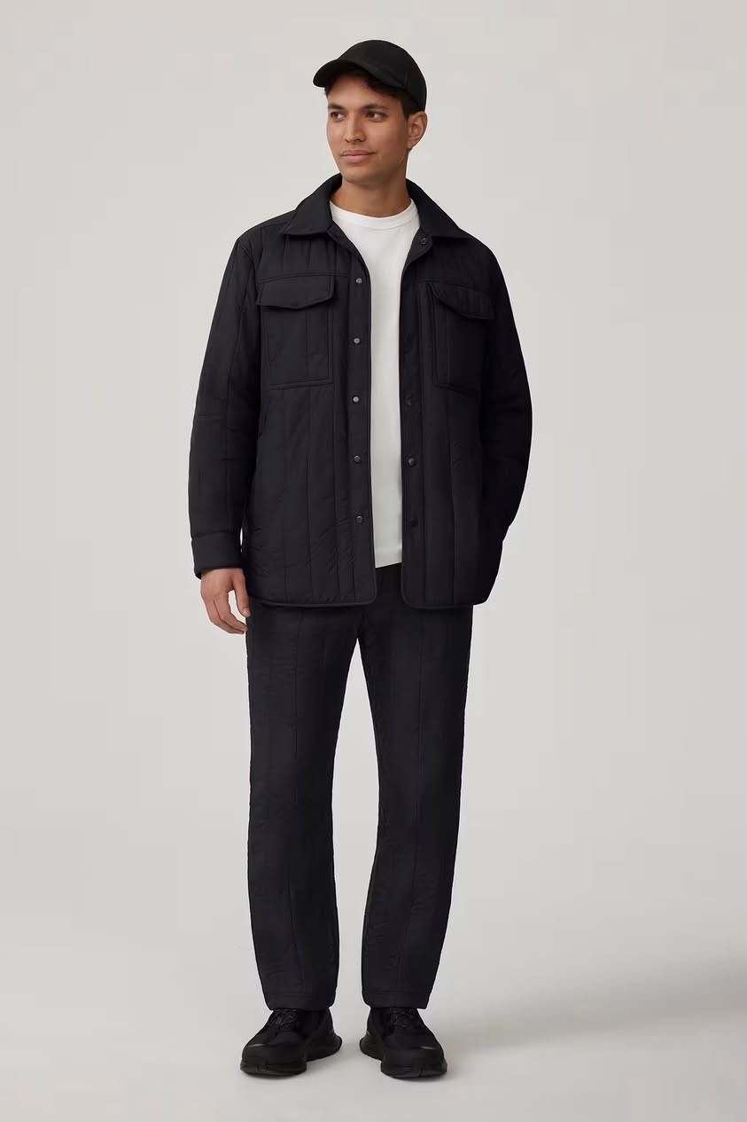 Canada Goose Carlyle Black Quilted Badge Shirt Jacket - New - Authentic