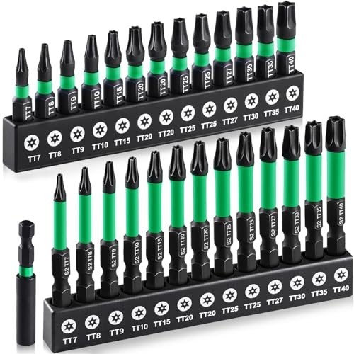 27PCS Impact Torx Bits Set TT7-TT40 Security Tamper Proof & Magnetic Screwdriver