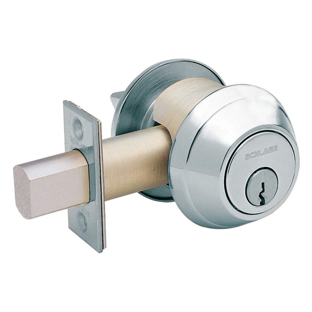 SCHLAGE B660P 626 C123 1-Cyl Deadbolt,Standard,SatinChrome,C123 36Z092