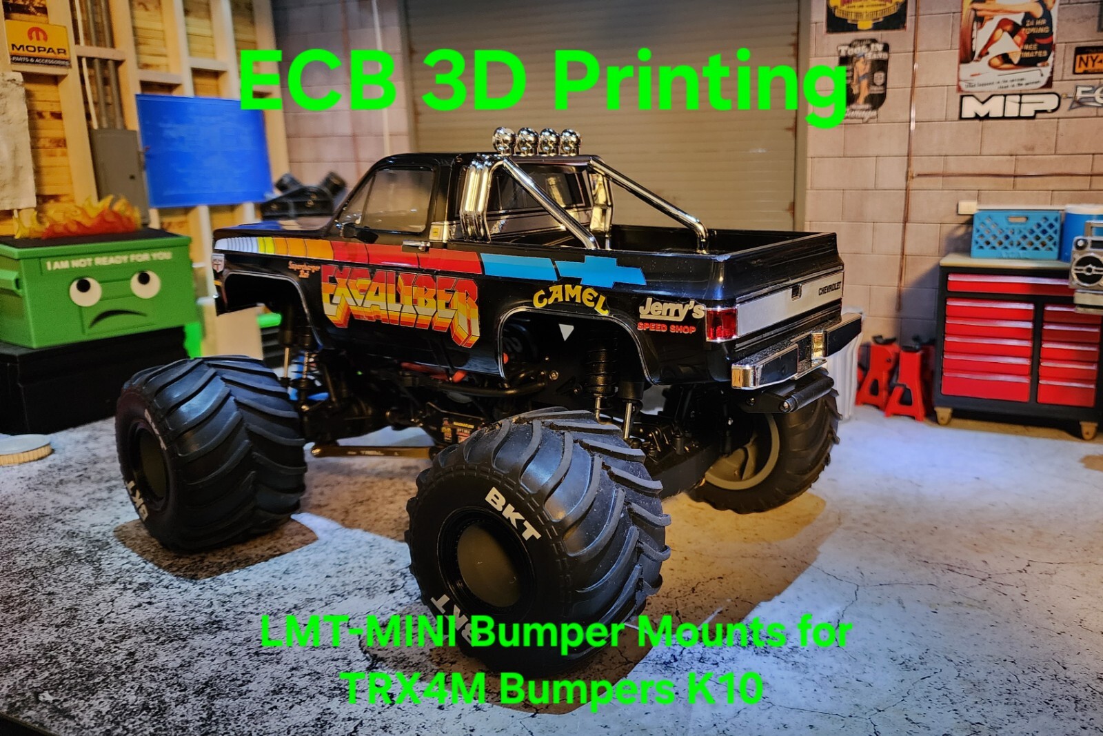 ECB 3D Printing Bumper Mounts for LMT-Mini, K10, Black