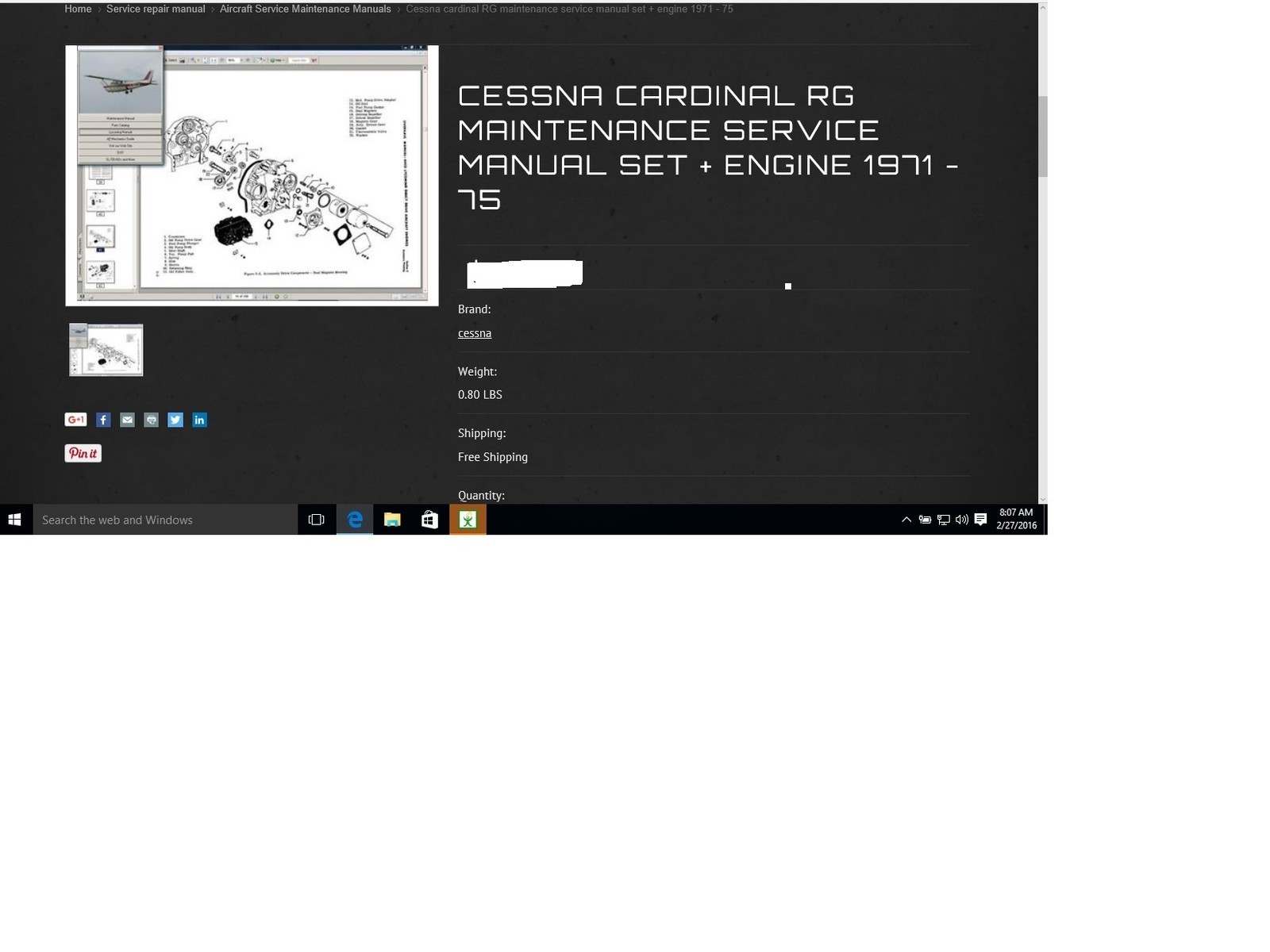 Cessna 177 Cardinal & RG maintenance service manual set + engine w A/Ds