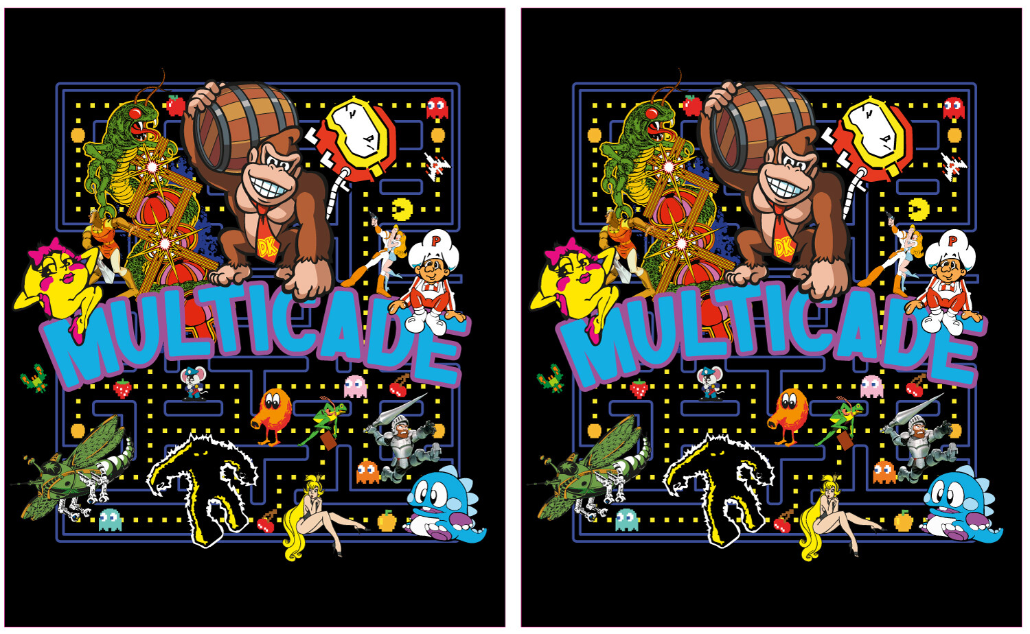 Mame Multicade Classics Side Art Arcade Cabinet Graphics Decals Stickers Set