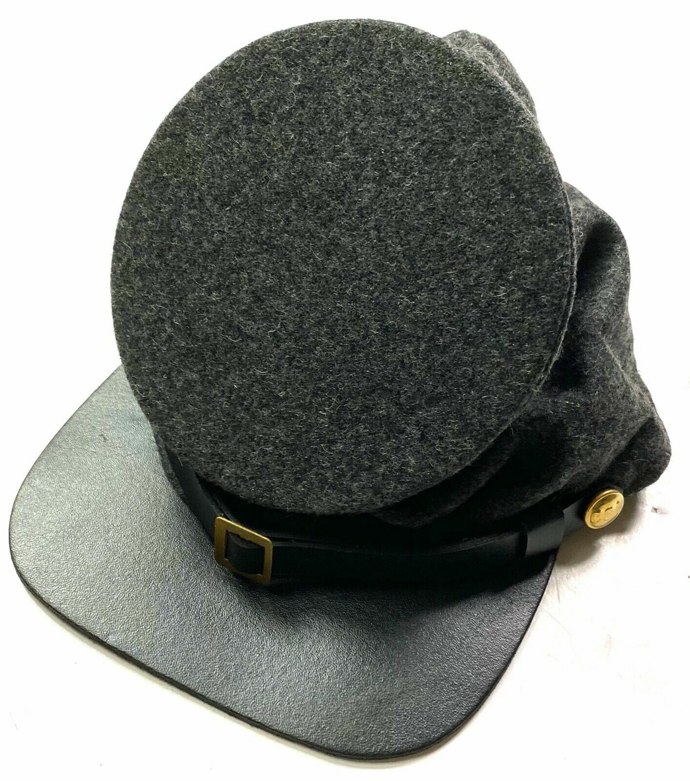 CIVIL WAR CSA CONFEDERATE DARK GREY WOOL FORAGE BUMMER CAP HAT-ALL SIZES!!!