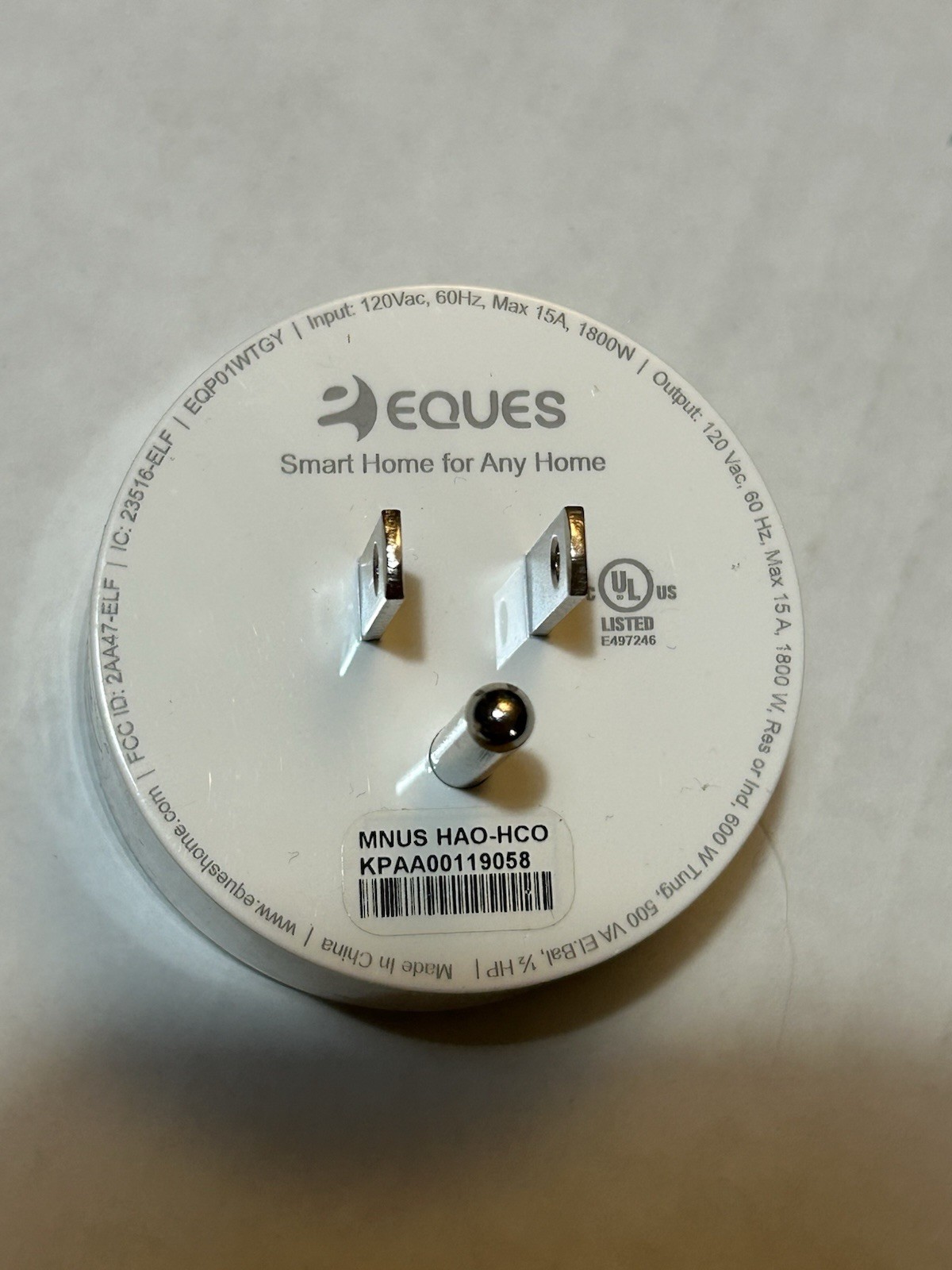 EQUES Elf Smart Plug Wi-Fi Outlet Adapter App Timer Remote Alexa/Google