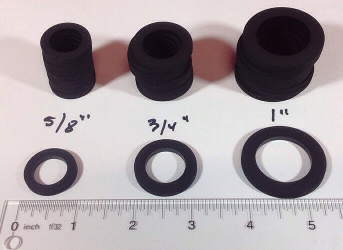 10 Each size (30 total) - 5/8", 3/4", & 1" EPDM Water Meter Gaskets,1/8 thick