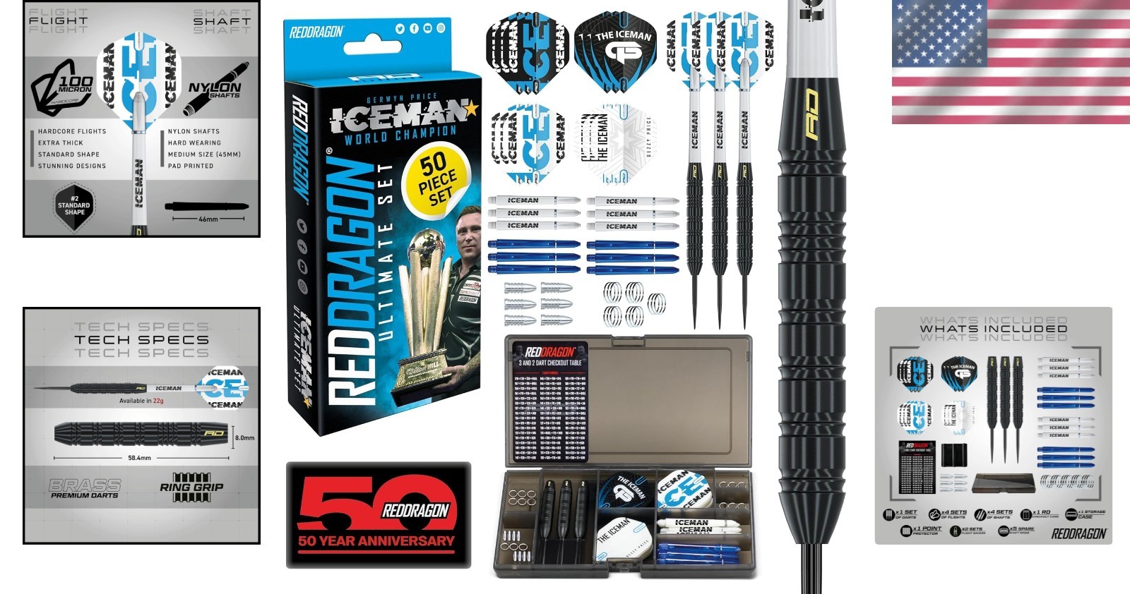 Dart Game Enhancer - 50-Piece Set with Iceman Design & Customization Options