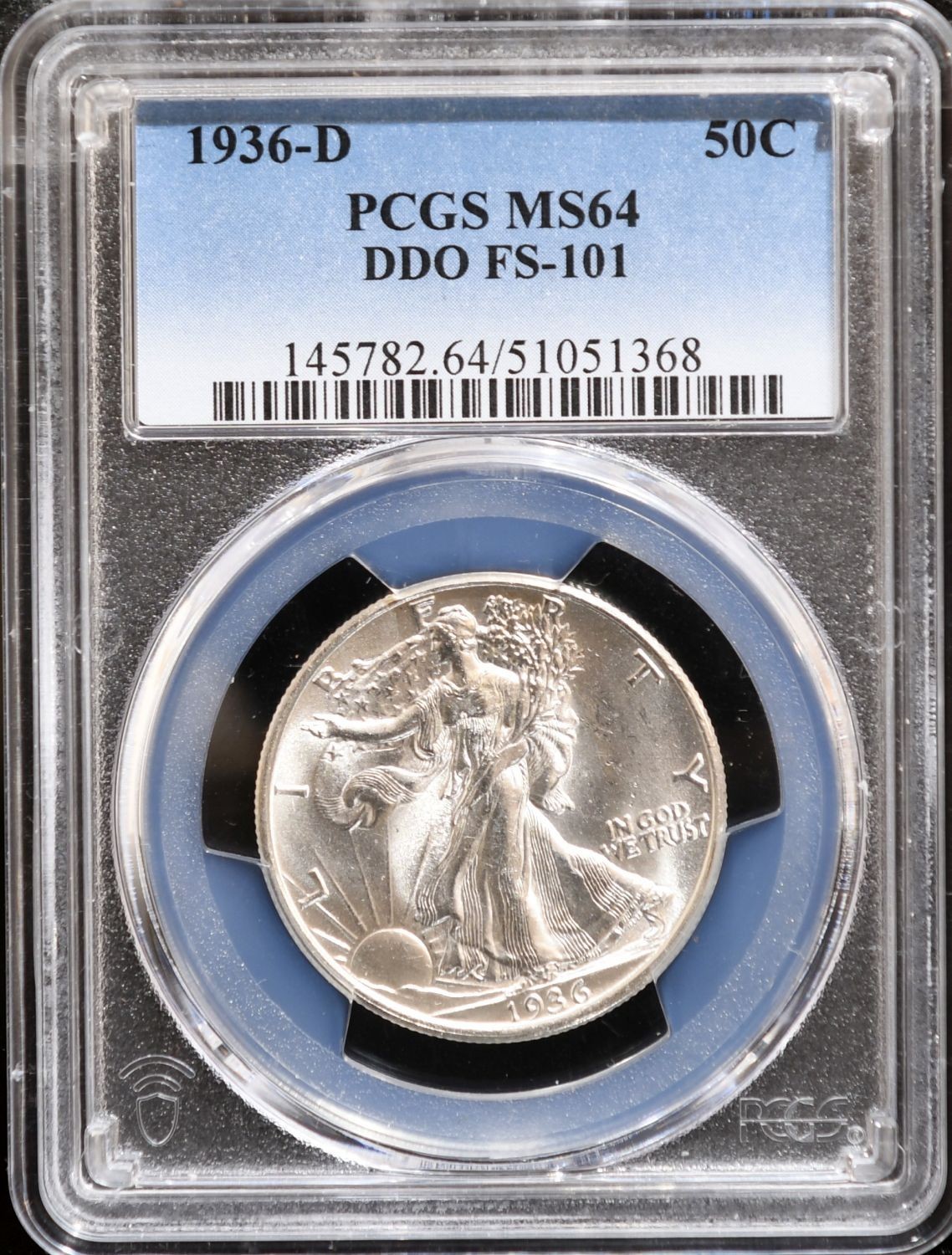 1936 D WALKING LIBERTY HALF DOLLAR PCGS MS 64 ~ FS-101 DOUBLED DIE OBV ~ W/Video