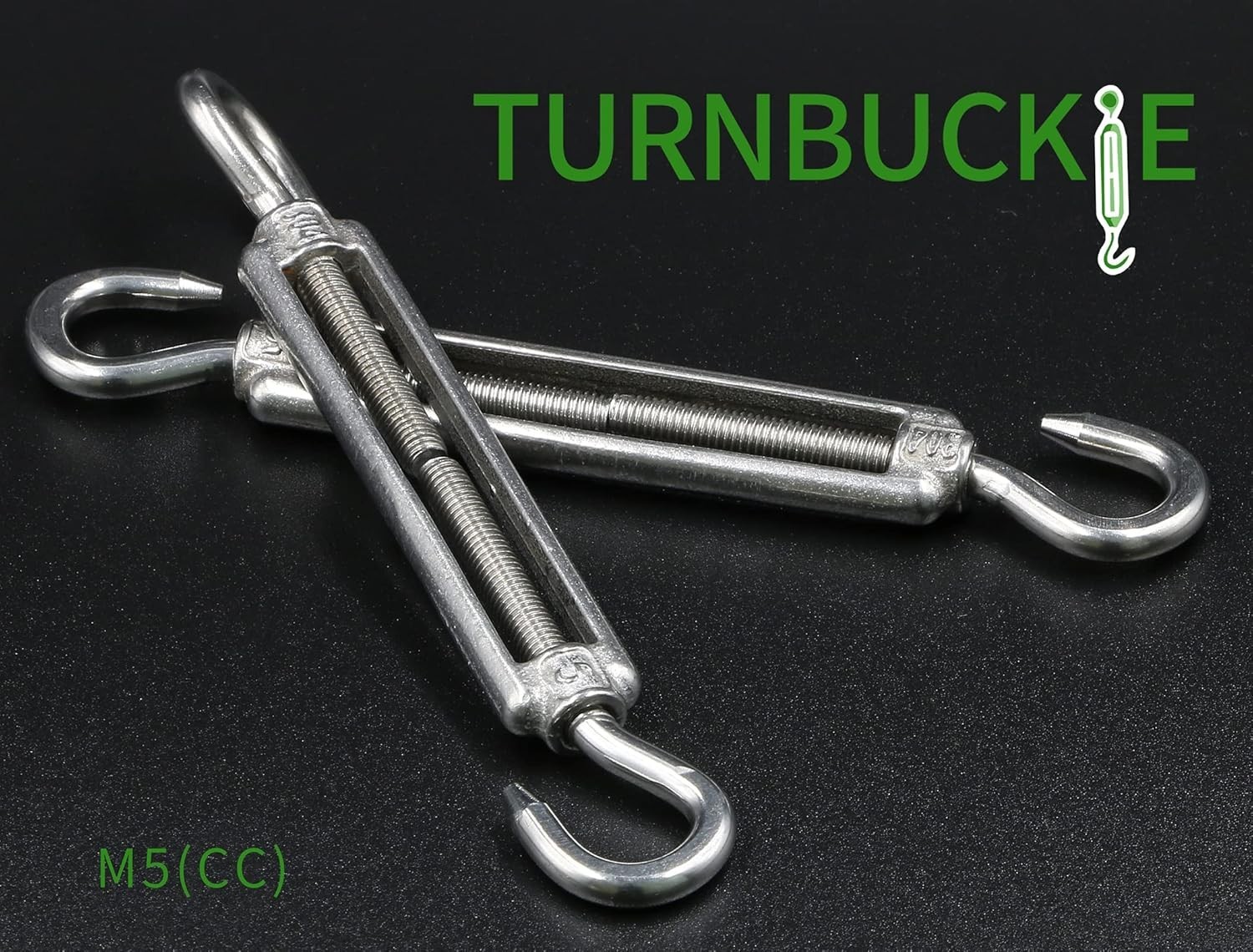 Durable M5 Hook & Hook Turnbuckle Set - Corrosion Resistant, 125lbs Capacity