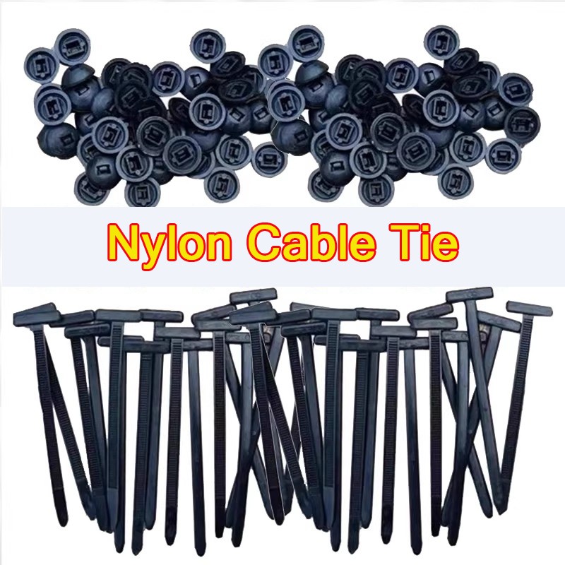 100PCS Heavy Duty Nylon Universal Cable Tie Buckle Self Locking Zip Ties Holder