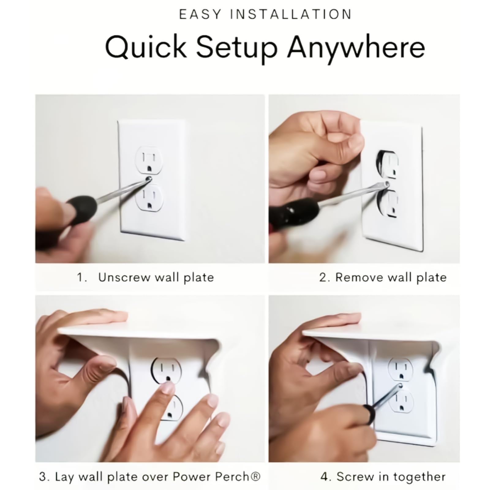 WILAOIYOOU Outlet Shelf White 2 Pack