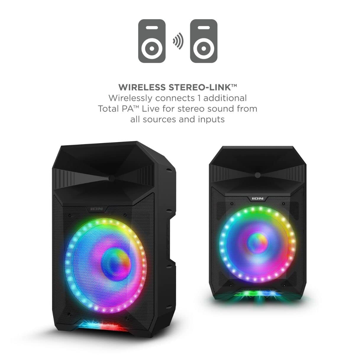 ION Total PA Live, High-Power Bluetooth-Enabled PA Speaker System with Lights