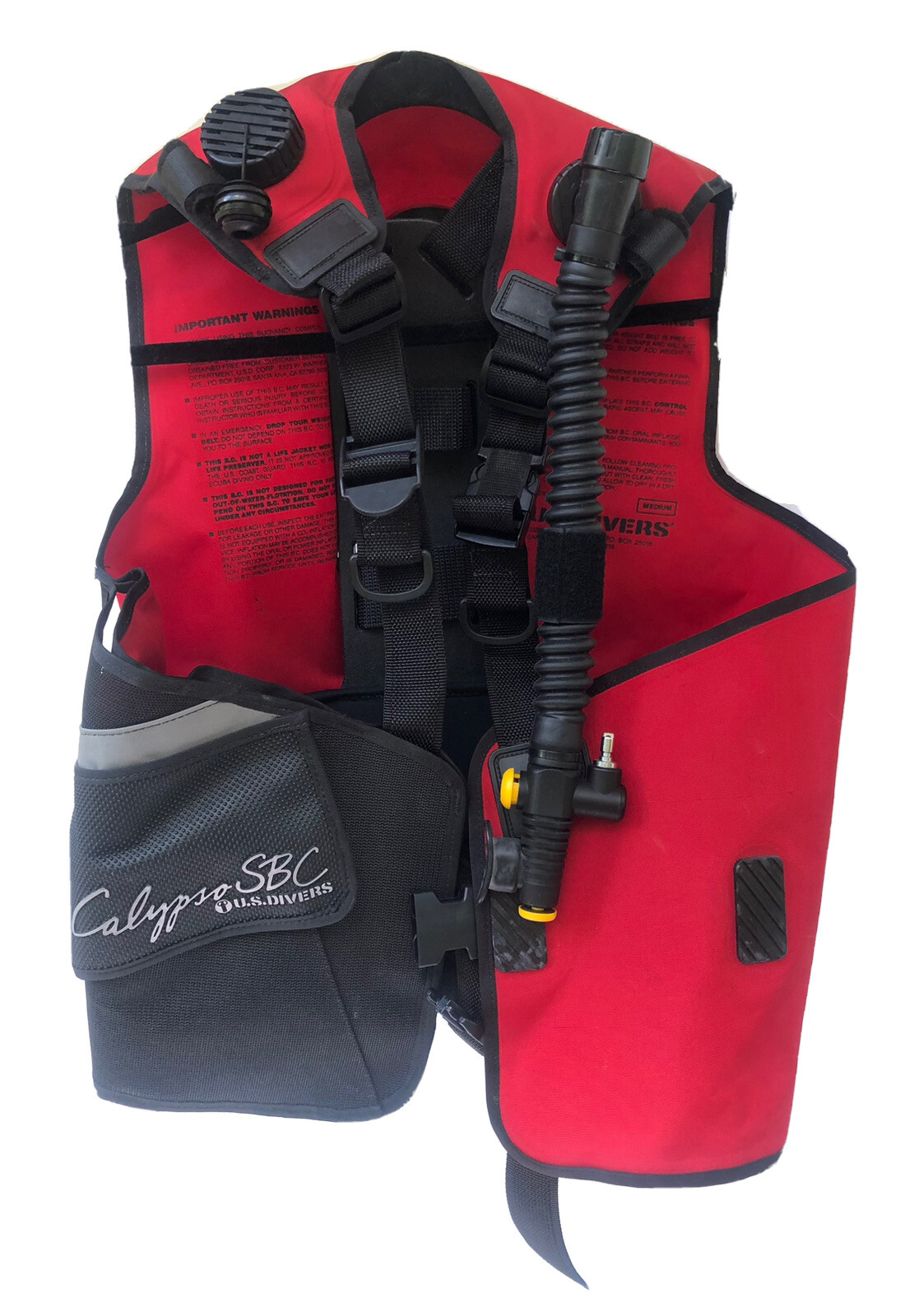 Scuba Vest Calypso SBC U.S. Divers Red size Medium “New” Quality Safety Style