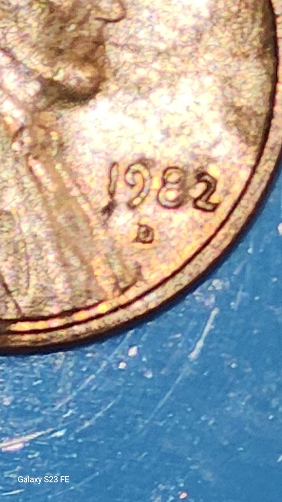 1982 D Penny Coin, 3.1 Grams, Denver Mint Mark Authinicated