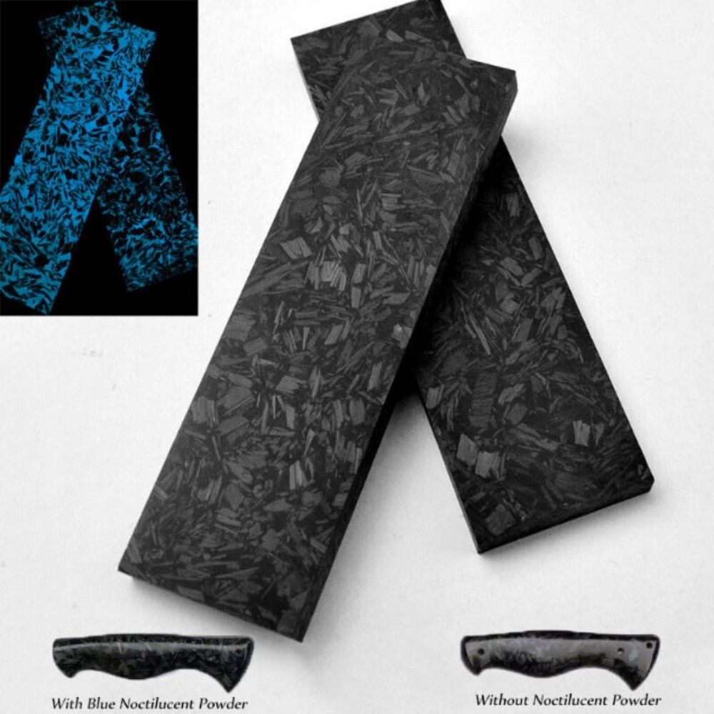 2pc DIY Craft Marbled CF Carbon Fiber Knife Scales Handle Making Blank material