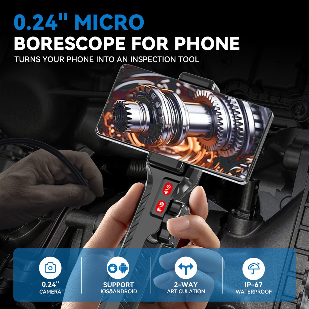 360° 6LED USB Snake Endoscope Borescope HD Inspection Camera For Android ios