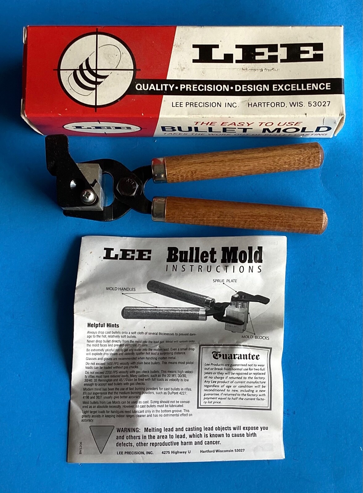 LEE  Precision,  C 309-160-R, Single Cavity Bullet Mold & Handles, Great Shape