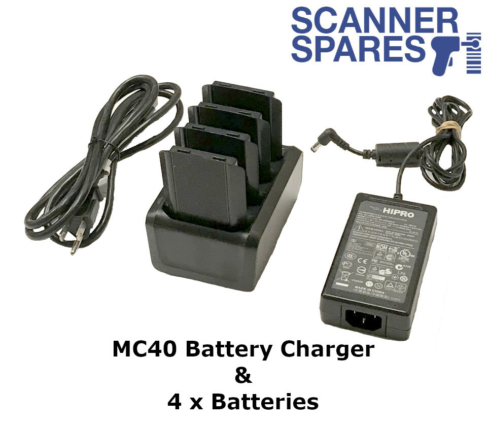Symbol 4-slot MC40 Battery Charger & 4 Batteries Dock SACMC40XX-4000R