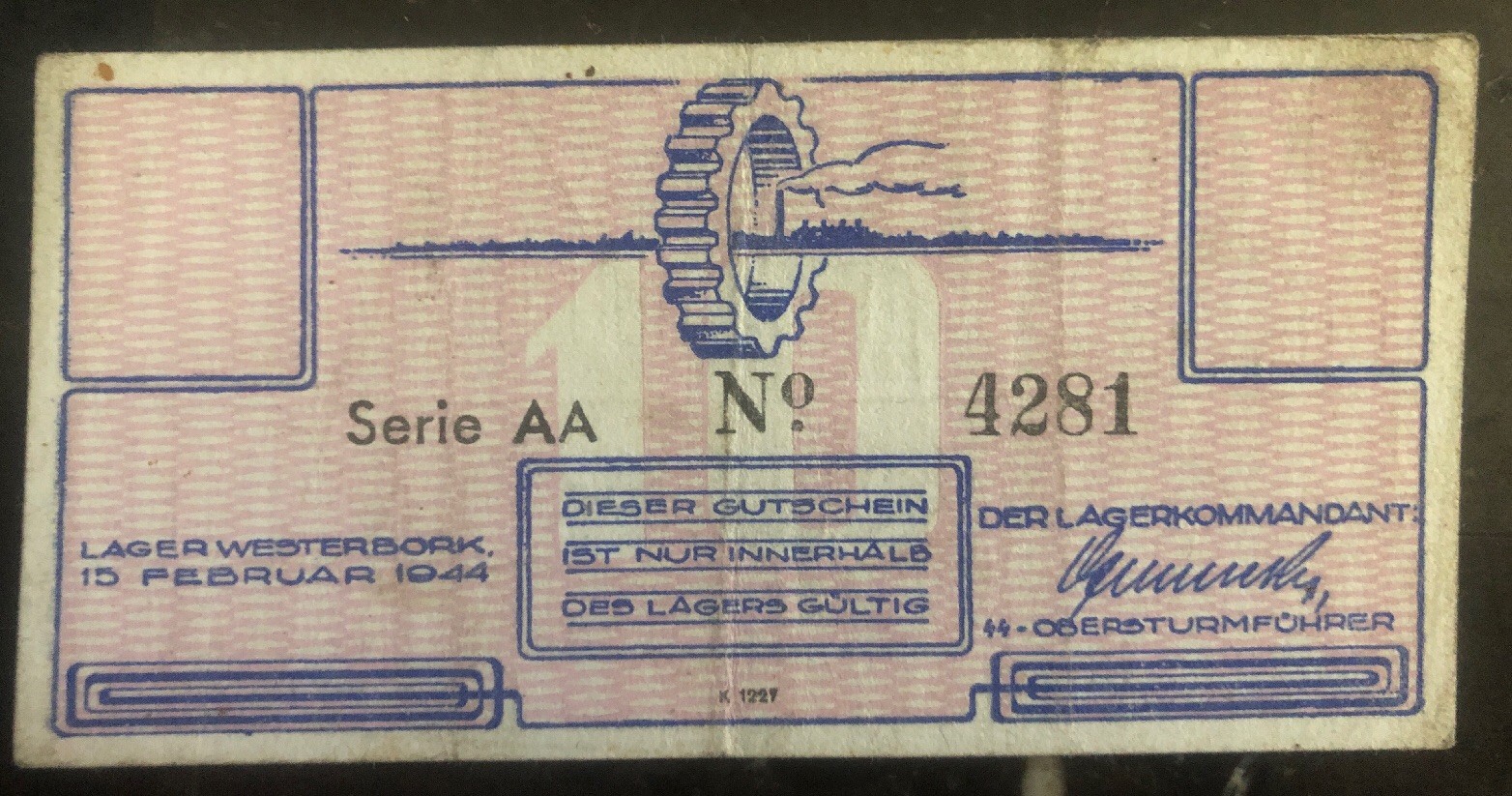 10 Cent Netherlands Westerbork Concentration Camp Currency Bill Note AA