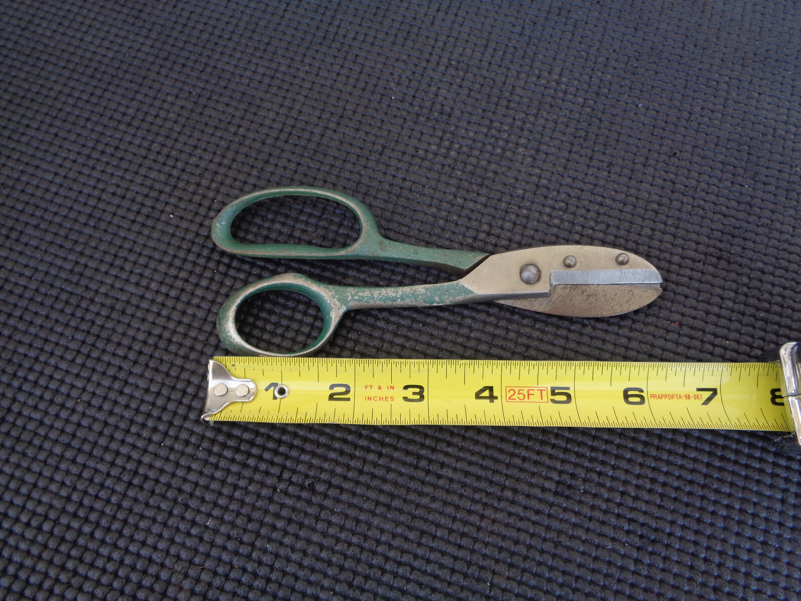 Vintage Scissors Shears Spring Blade Green Handles