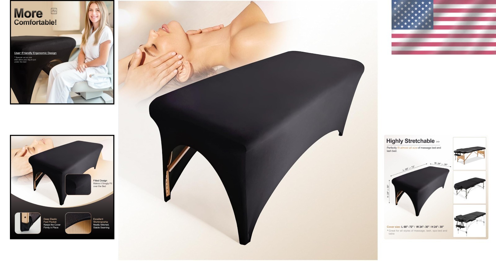Machine Washable Spa Bed Cover - Soft Protective Topper for Beauty Tables