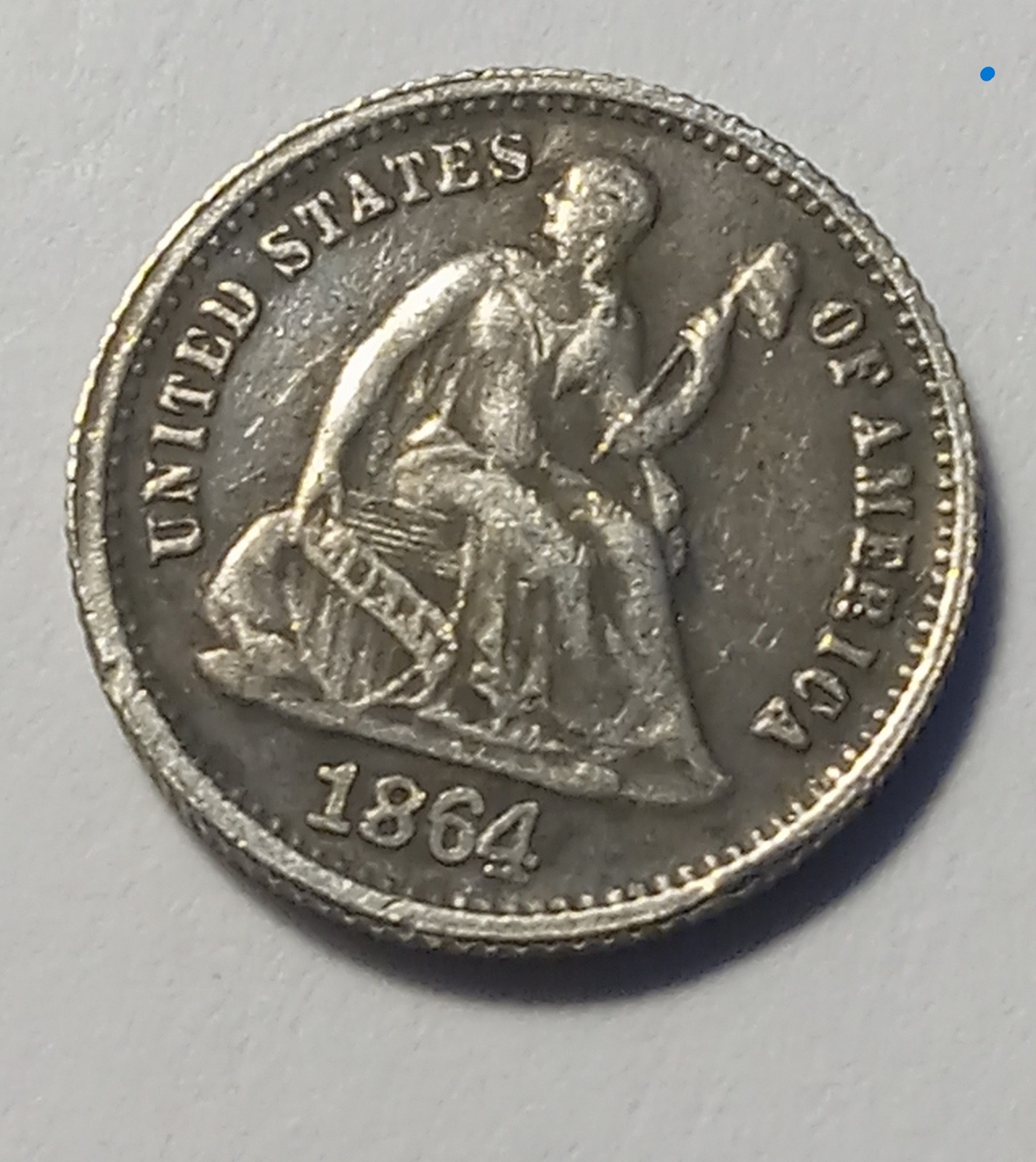 US 1864 Liberty Seated Half Dime Modern Restrike Coin / Token