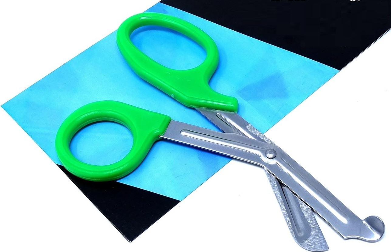 All-Purpose Stainless Steel, Paramedic Tactical Scissors w/Serrated Blade(Green)